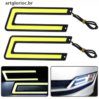 【 artglorioc 】 1PC LED Em Forma De U 12V COB Carro DRL Dirigindo Luz De Nevoeiro Diurna