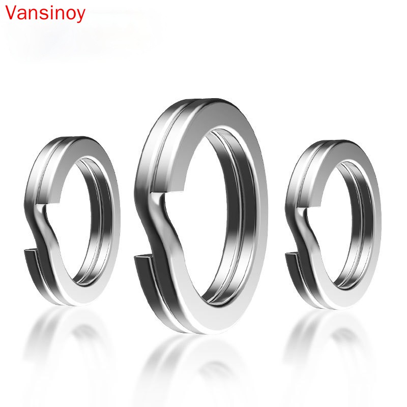 50PCS Anéis Divididos De Pesca Corrente De Alta Resistência Pesada