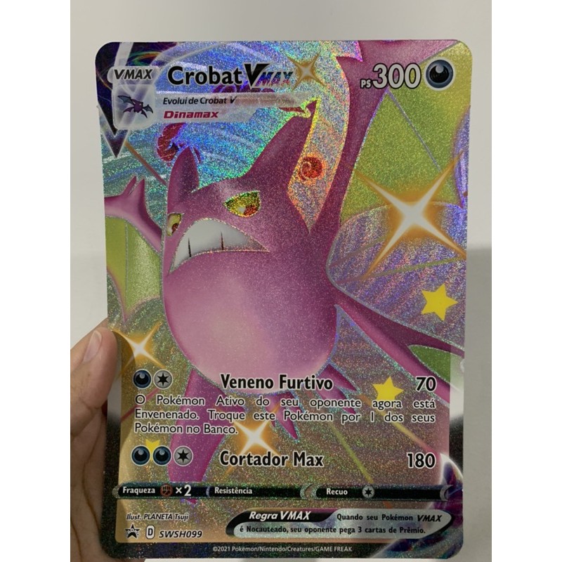 Card Pokémon Crobat Vmax Shiny - Espada E Escudo + Brinde