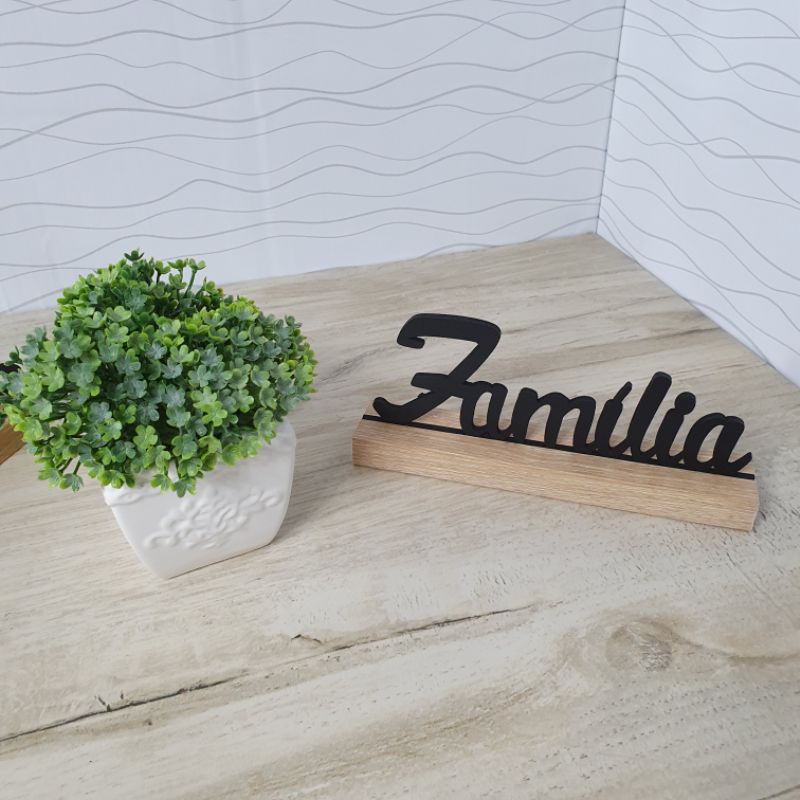 Palavra Decorativa MDF Base de Madeira