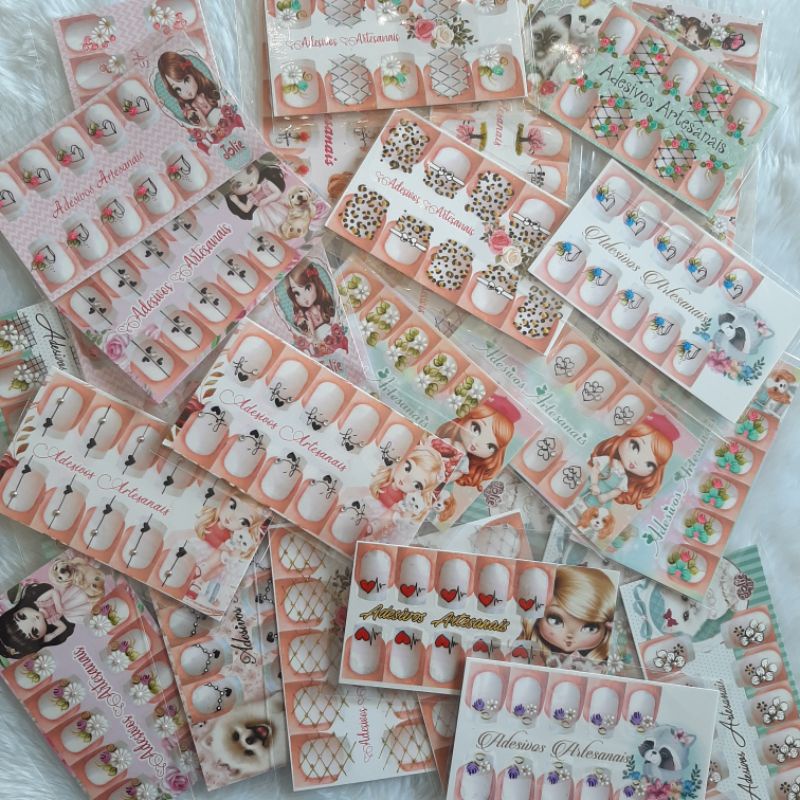 KIT 35 CARTELAS COM 10 ADESIVOS CADA CARTELA, ( SEM OPÇÃO DE ESCOLHA ...