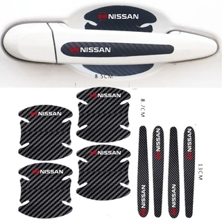 8 Pcs Adesivo Protetor De Maçaneta Da Porta Do Carro De Fibra De Carbono Para Nissan Versa Kicks Março Tida Sentra Livina Gtr Skyline Acessórios