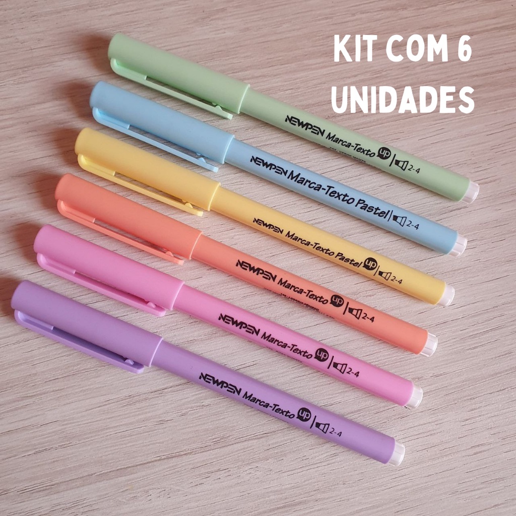 Kit Com 6 Marca Textos Up Pastel Newpen Shopee Brasil 4416