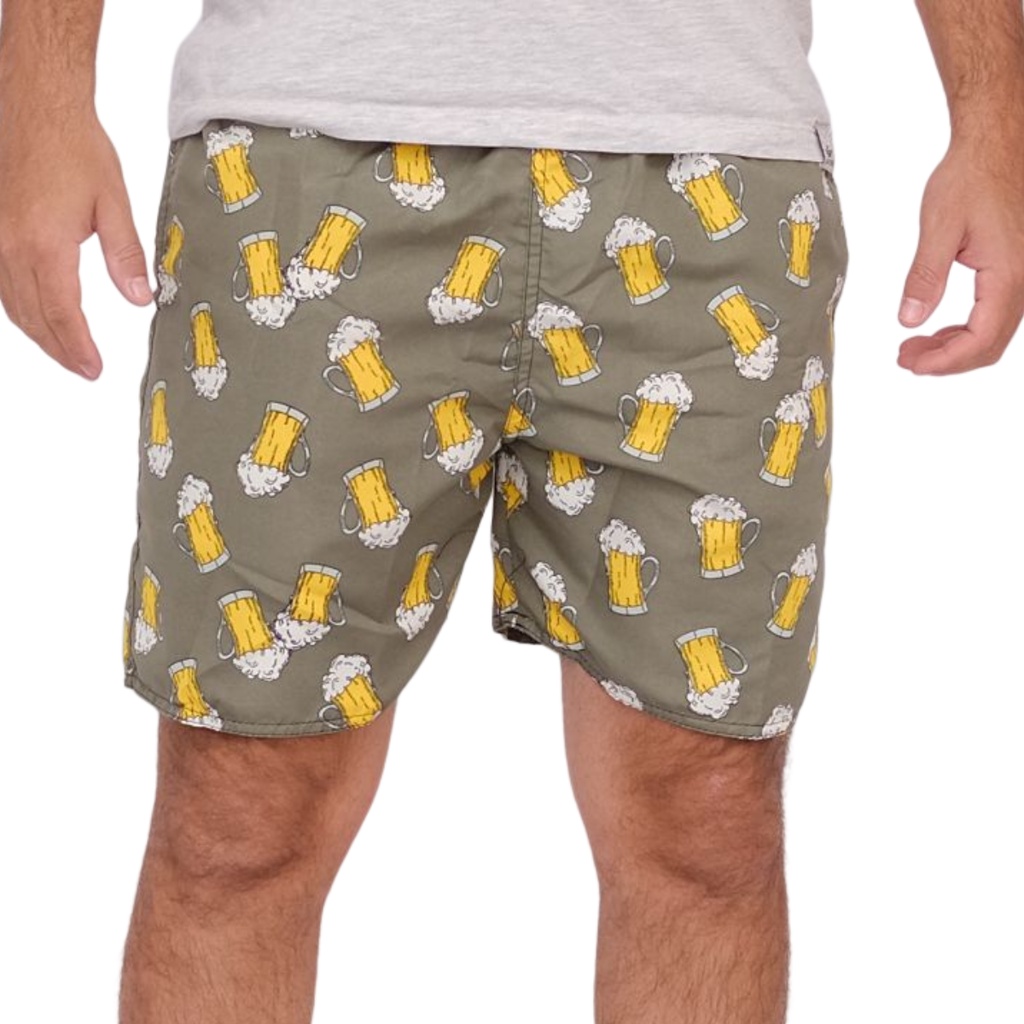 Short Tactel Masculino Praia Mauricinho Estampado Surf Plus Size