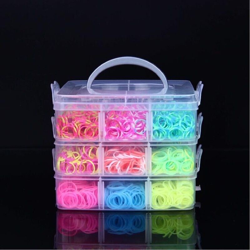 3050 Elástico Loom Bands Clips Pulseira Cores Sortidas | Shopee Brasil