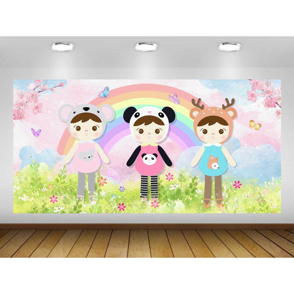 Painel de festa metoo doll Panda Decoracao Jardim Infantil Bonecas Shopee Brasil