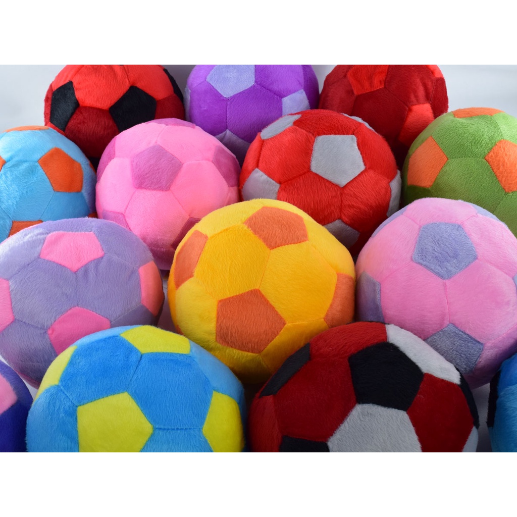 Bola de Futebol Colorida de Pelúcia Vermelha e Branca Grande