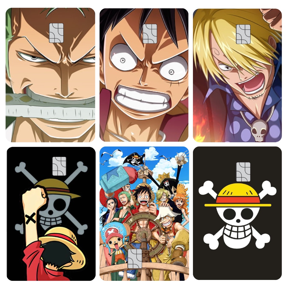 Adesivo One Piece Anime Para Cartão Luffy Usopp, Zoro, Kaido