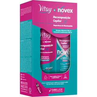 Shampoo 300ml e Condicionador 200ml Vitay Novex Niacinamida Recomposição Capilar