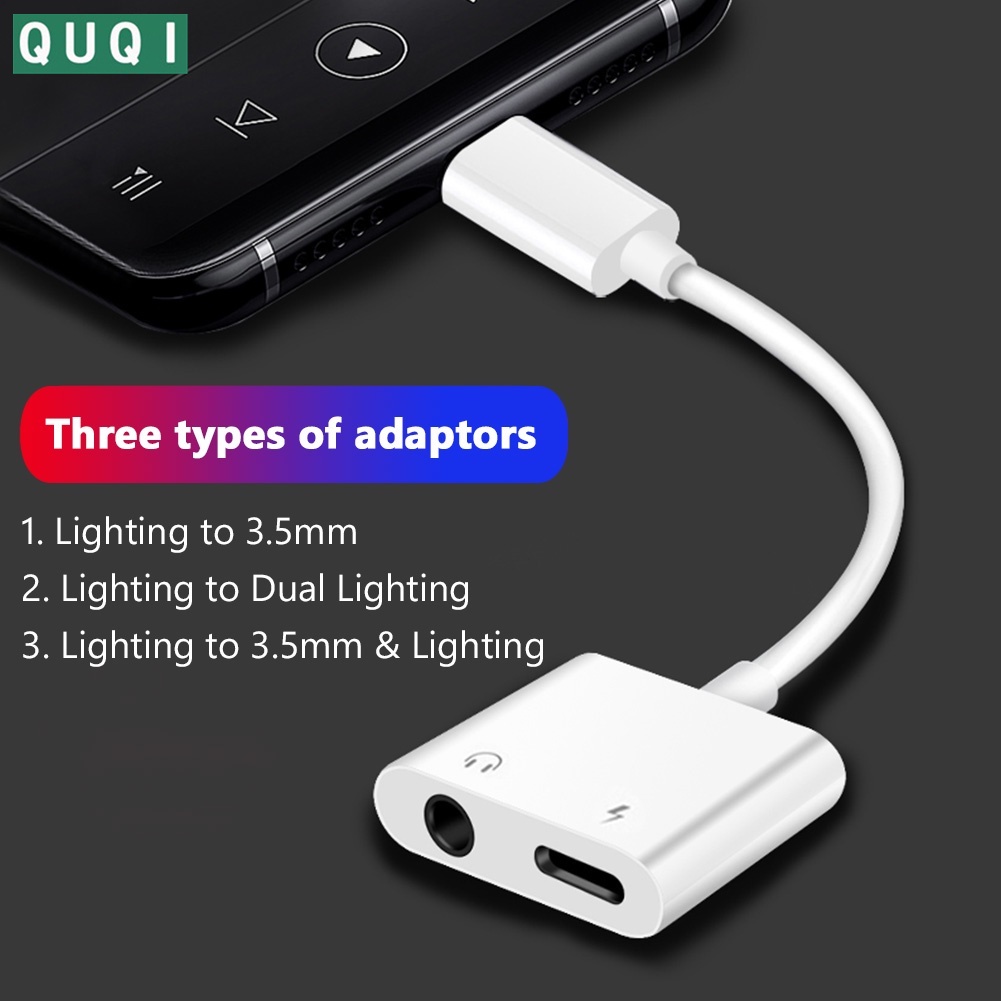 Cabo 2 em 1 Adaptador De Carga Em Áudio Para Iphone 7, 8 Plus, X, Xs Max, Xr, 11 Pro, 11ProMAX,12