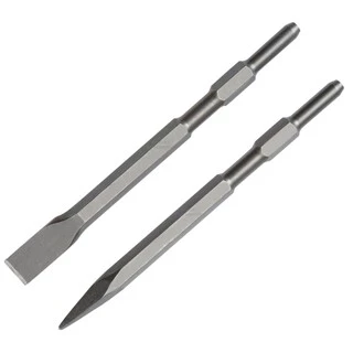 Kit Ponteiro E Talhadeira Sextavado 17x280mm Para Martelete