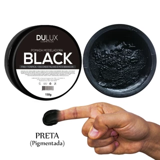 Kit 2 Cera Modeladora Preta Pigmentada Fixação 150g Dulux Cabelo Barba Black Disfarça Fios Brancos