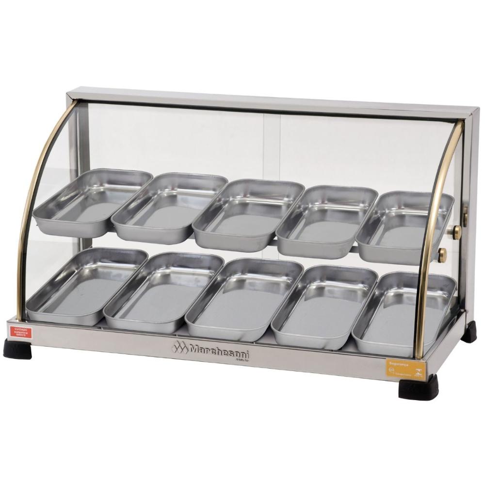 Estufa Aquecedora Para Salgados de 10 Bandejas Vitrine Expositora Marchesoni