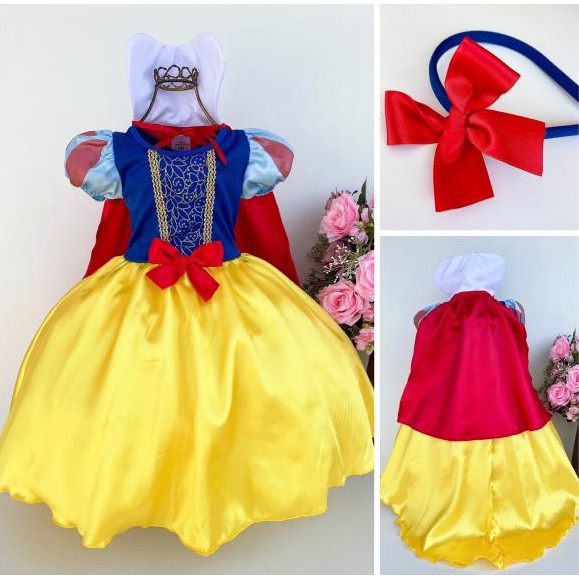 Fantasia branca de neve sales infantil barata