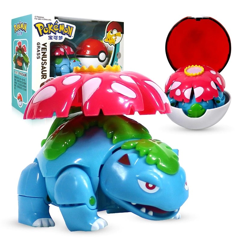 Brinquedo Pokemon Charizard + Venusaur Dentro De Pokebola