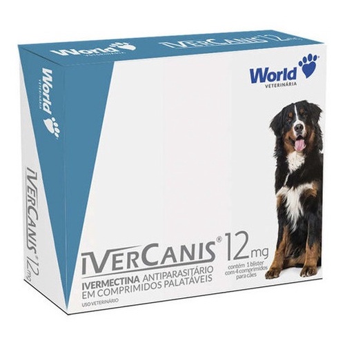 Vermifugo Pulga Carrapato Sarna verme Ivercanis 12mg Até 60kg (1/2 para ate 30 kilos)