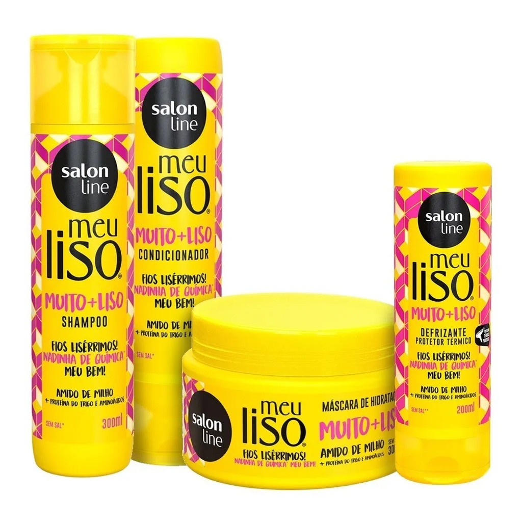 Kit Tratamento Salon Line Meu Liso Muito + Liso Sem Sal | Shopee Brasil