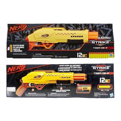 Nerf Alpha Strike Tiger DB-2 12 Dardos E7562 - Hasbro em Promoção