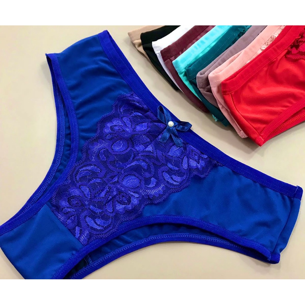 Kit C/10 Calcinha Renda Microfibra Luxuosa Atacado | Shopee Brasil