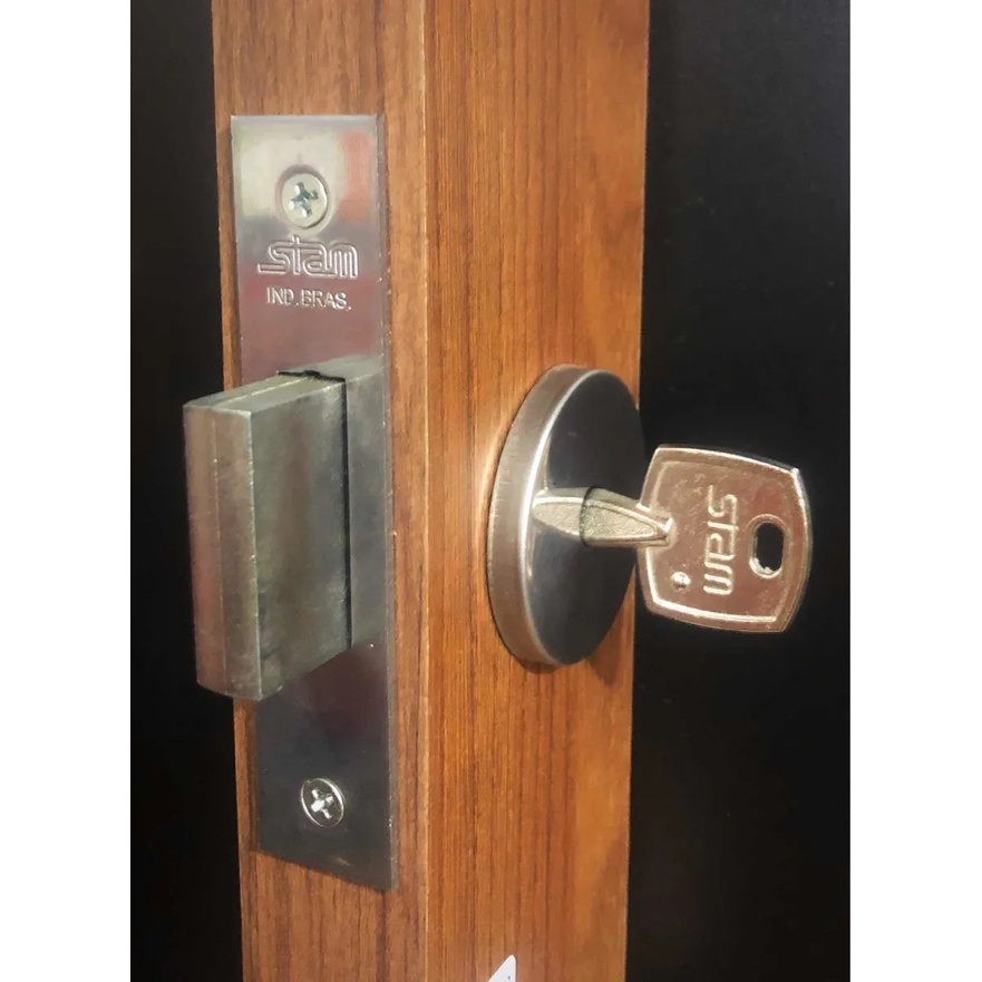 Fechadura Stam Auxiliar P/ Porta de madeira 1004 Par Dupla Chave Tetra ...