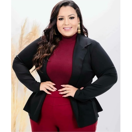 Terninho feminino best sale preto plus size