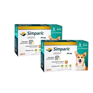 Combo 2 antipulgas Simparic 40 Mg 10 A 20 Kg 6 Comprimidos