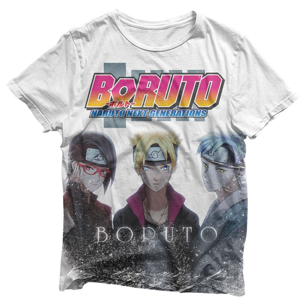 Camisa Camiseta Boruto Sarada Mitsuki Naruto Infantil Adulto Anime Desenho