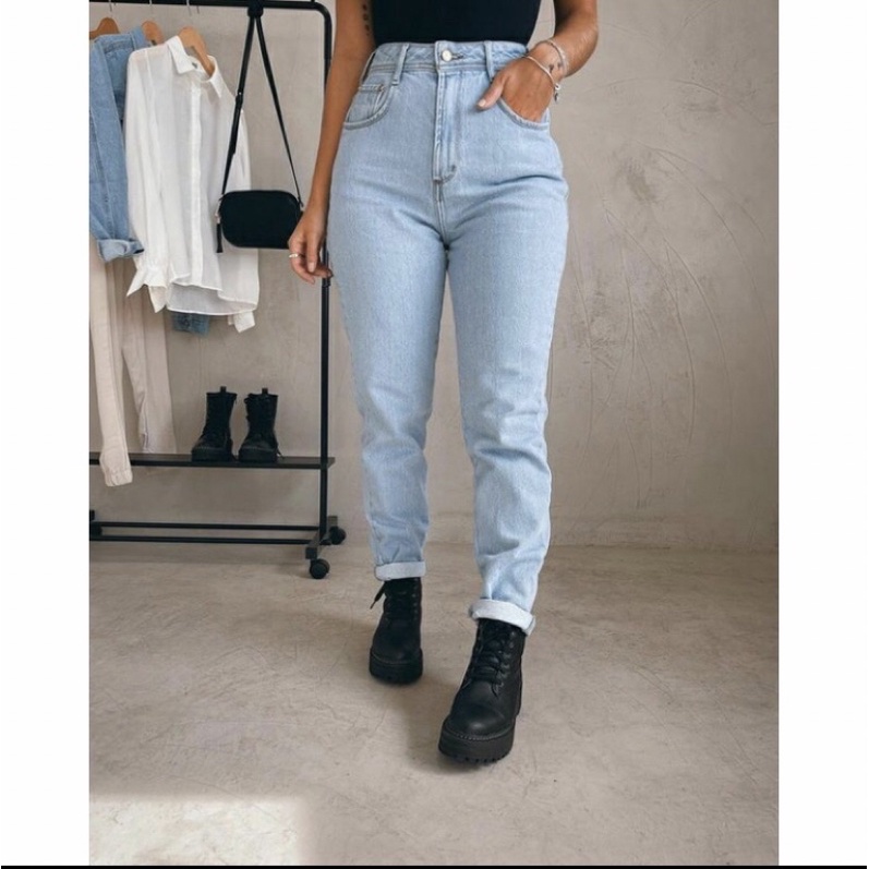 calça mom jeans em Promoção na Shopee Brasil 2024