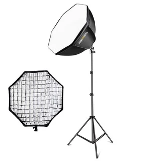 Softbox Octabox + Tripé Iluminação Estudio Octagonal 55cm