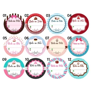 Etiquetas Adesivas Personalizadas Bolo no Pote Doces 4x4cm