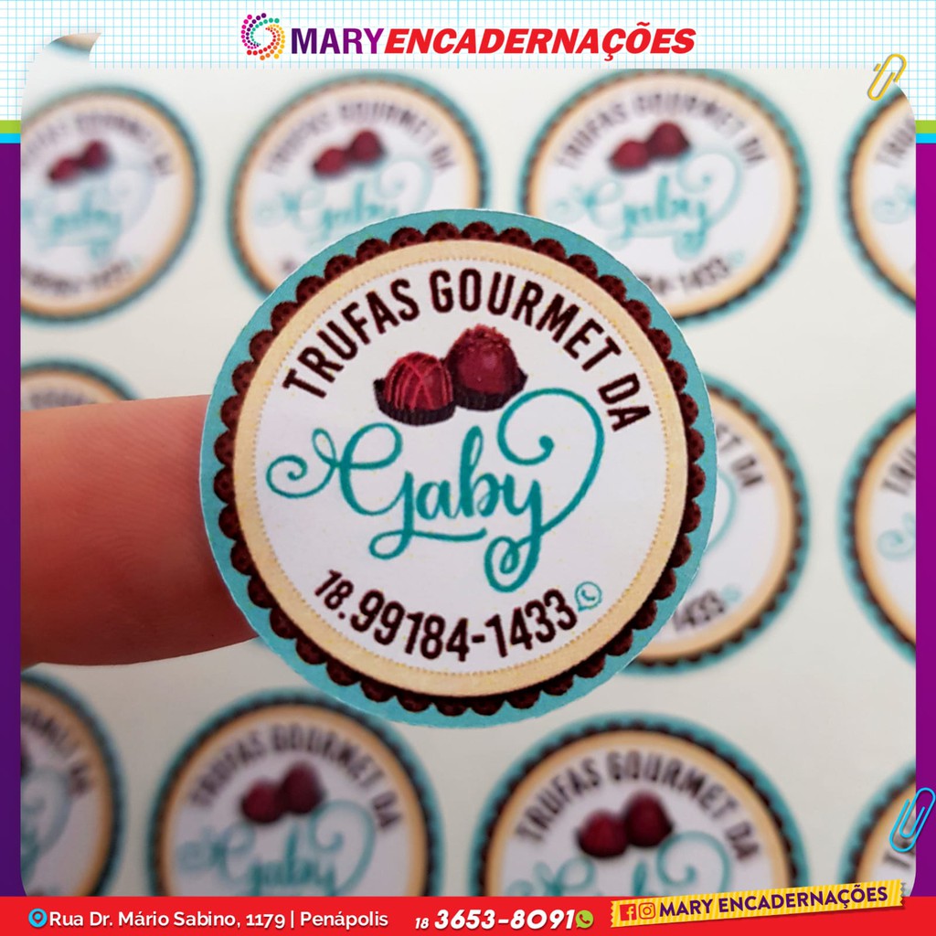 Rótulos Adesivos 6x6 7x7 8x8 Personalizados Vinil Prova d'agua, Doces, Bolo no pote, Lojas, Empresas Lembrancinhas