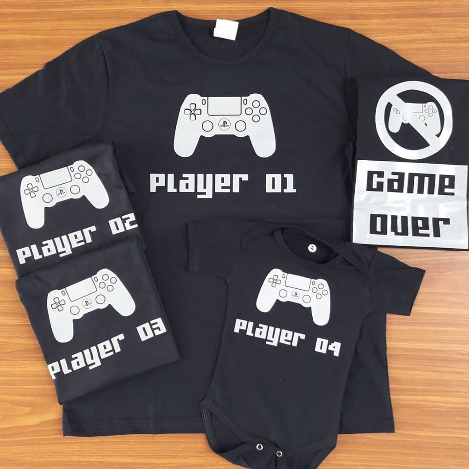 Kit Camiseta Pai e Filho Player Video Game Gamer Envio Imediato Kit 2 Peças  | Shopee Brasil