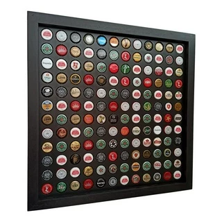 Quadro Porta Tampinhas - Linha Black 144 - Grátis Abridor