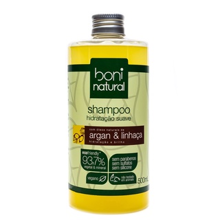 KIT 3 Shampoo Boni Natural Argan e Linhaça 500ml