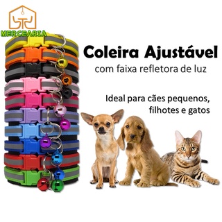 Pet Coleira De Cachorro E Gato Ajustável Kit Coleira Para Cachorros Pequenos E Gatos Ajustável C/ Guizo