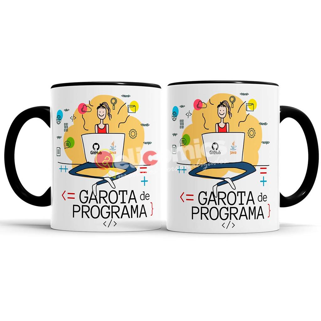 Caneca Garota De Programa - alca e interior preto | Shopee Brasil