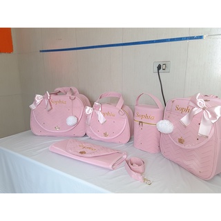 Kit Bolsas Maternidade Menina Personalizada Jardim Encantado Mala Luxo Pink