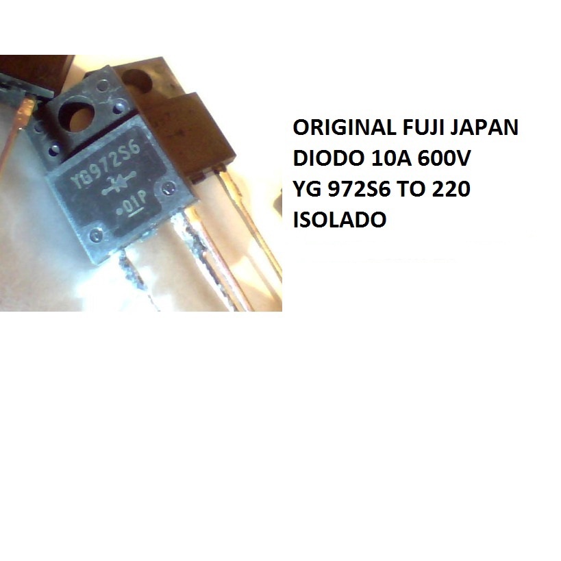 5 Pçs Diodo 10a 600v Fuji Japan To 220 Isolado 10 Ampères 600 volts YG ...