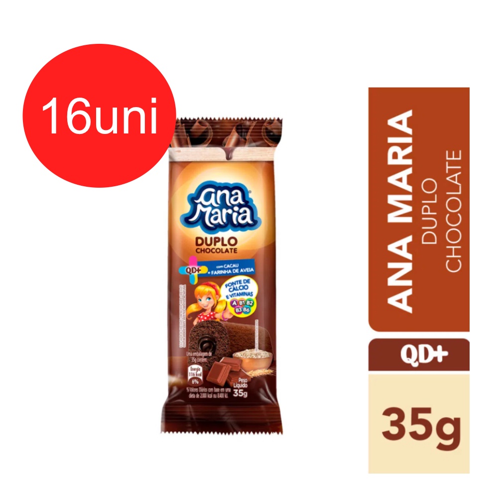 CAIXA Bolinho Ana Maria DUPLO Chocolate 16 X 35g BIMBO | Shopee Brasil