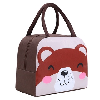 Bolsa Térmica Infantil Lancheira Escolar Marmita C/Alça Estampas Animais  Fofos 3D (URSO MARROM)