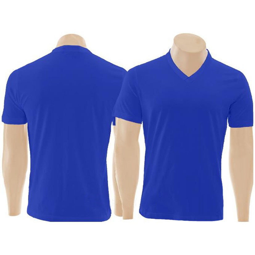 Camisa Azul Royal Lisa Frente E Costas Camiseta Azul Royal, Extra
