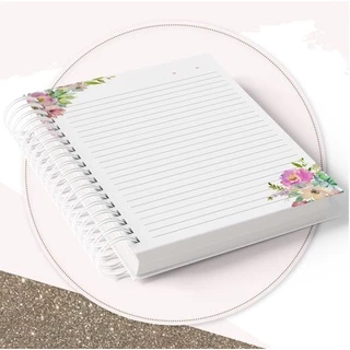 Miolo Impresso Caderno A5 Frases Floral (14,8 x 21cm)
