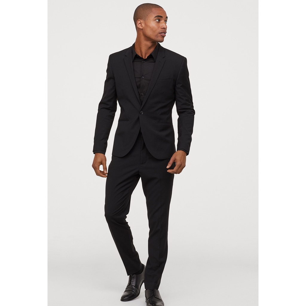 Terno Masculino Slim Fit Oxford Preto + Colete | Shopee Brasil