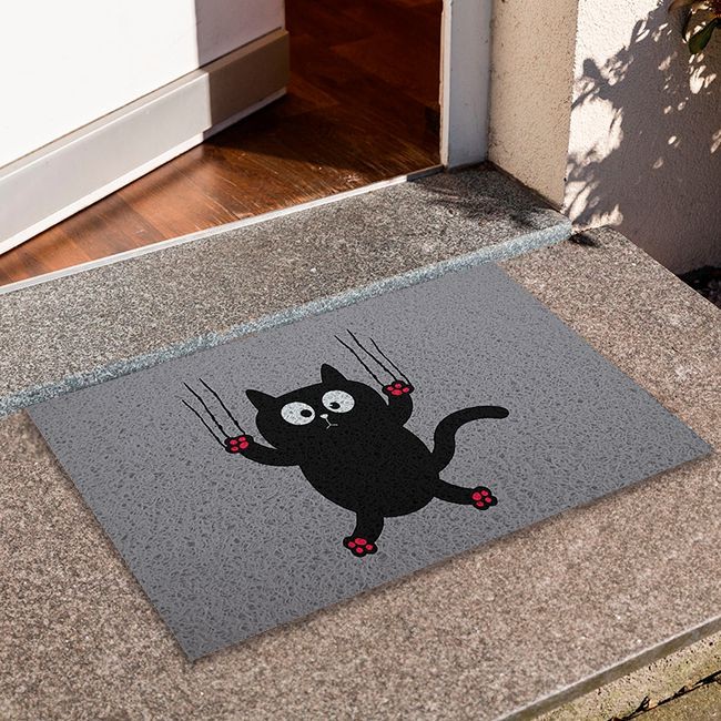 Tapete Capacho Gato Escorregando - CA 010084 | Shopee Brasil