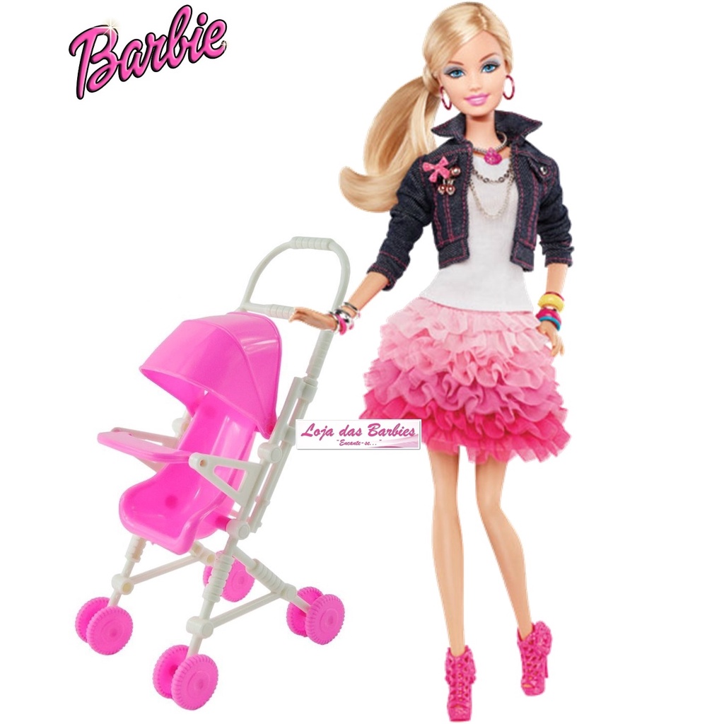 Kit Carro Conversivel Roodstar Roma Carrinho com Boneca Barbie Mattel  Menina Presente Dia da Criança - Patota