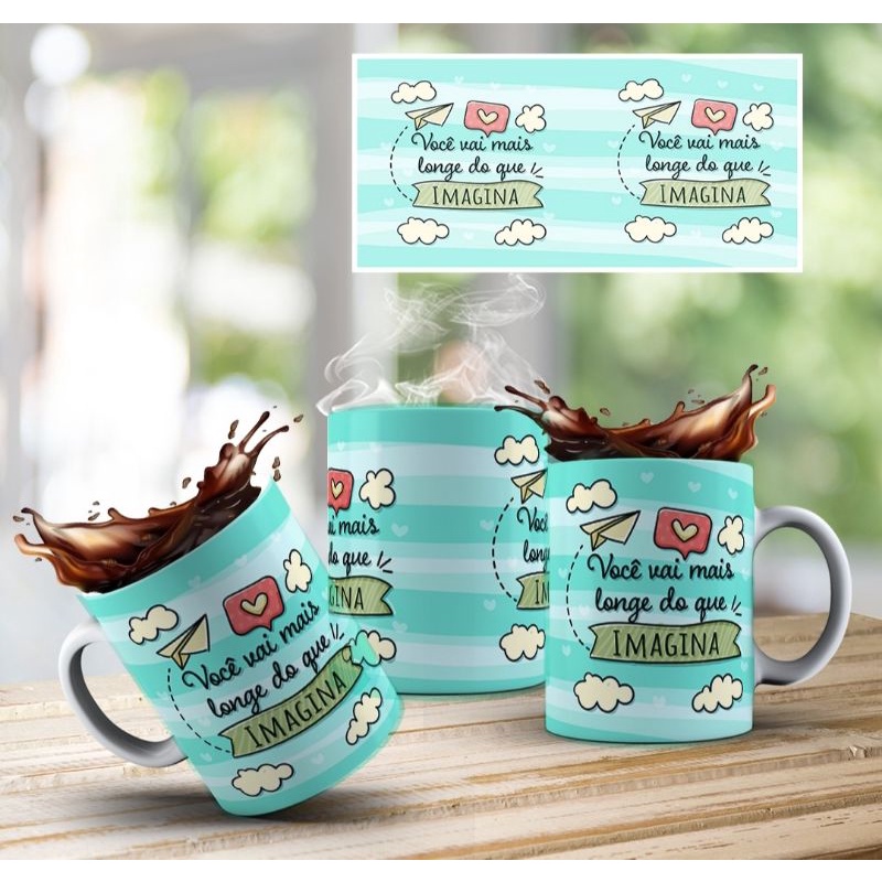 Canecas personalizadas de porcelana Frases motivacionais | Shopee Brasil