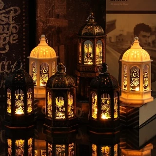 Eid Mubarak Ramadan Luz Decorativa Com Cabo De Transporte Pingente De Lâmpada Noturna Amarela Quente LED Para O Islã