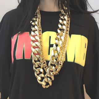 [Value Choice] Colar De hip hop Masculino De Grande Corrente Desempenho De Palco Falso Ouro De Personalidade Exagerada super Espessa