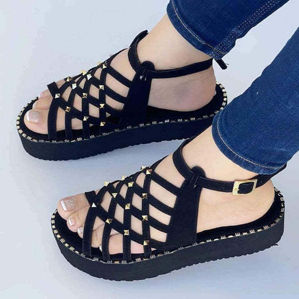 2022 Mulheres Sandálias Da Moda Verão Escavar Sapatos Dedo Aberto Das Praia  Flats Calçados Femininos Plus Size 35-43