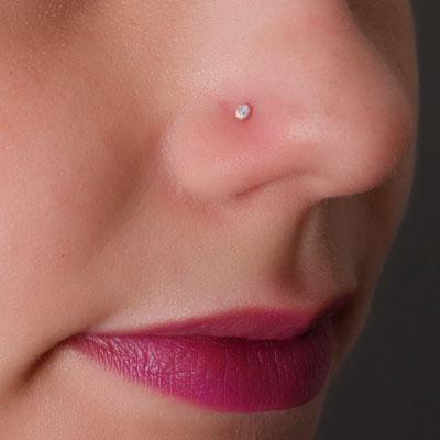 Piercing Nostril Nariz Prata Legítima 925 ZIrcônia 1mm Brilhante - VISUJÓIAS